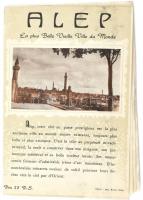 cca 1970 Aleppo térképe és turista látnivalóinak bemutatása. 50x56 cm / Map and view of Aleppo