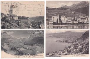 8 db RÉGI svájci város képeslap / 8 pre-1945 Swiss town-view postcards