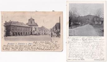 4 db RÉGI cseh képeslap 1900-ból, sérült hátlapok / 4 Czech postcards from 1900, damaged backsides