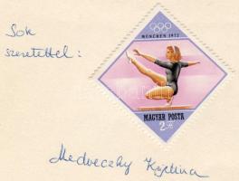 Sport aláírás 1972 Medveczky Krisztina tornász aláírása