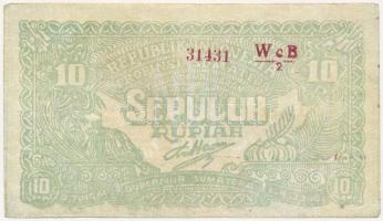 Indonézia / Szumátra 1948. 10R T:III Indonesia / Sumatra 1948. 10 Rupiah C:F Krause P#S193a