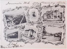 1900 Berndorf an der Triesting, Kirche, Schwimmbad, Metallwarenfabrik, Lese-Halle, Arbeiterhäuser, K...