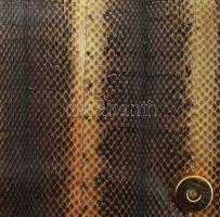 Kígyóbőr táska, kis kopásnyomokkal, 29x17 cm