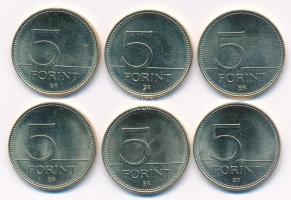 2021. 5Ft Cu-Ni-Zn "75 éves a Forint" (6xklf), rollniból kiszedve (nem MNB rollniból) T:1,...