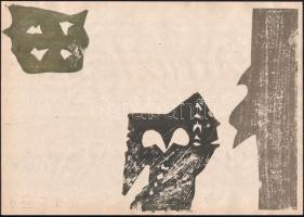 Bálint Endre (1914-1986): Motívumok. Monotípia, papír, jelzett, 29,5x41,5 cm
