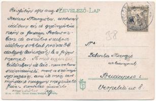 1921 Révfülöp, fürdőhöz vezető sétány, kabinok. Grosz Simon kiadása (EK)