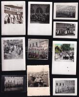 cca 1940 Vegyes fotók, Serédi Jusztinián körmeneten, lóvásár, Nagy-Magyarország-emlékmű, stb., 27 db...