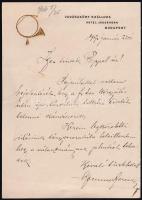 1917 Vadászkürt Szálloda Budapest fejléces levélpapírjára írt levél