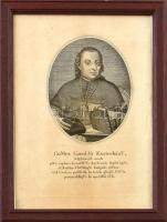 cca 1760 Eszterházy Károly püspök. Rézmetszet papír. Üvegezett fakeretben. 18x12 cm