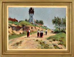 Turi Mihály (1936-2011): Harangoznak Kalotaszegen. Olaj, vászon, jelzett, hátoldalán feliratozott. D...