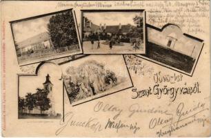 1908 Szentgyörgyvár (Keszthely), Oltay lakása, kastély, templom, park, udvar, családi kápolna. Mérei Ignác floral - Oltay Guidó levele