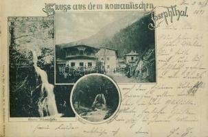 1898 Josefstal, Josephthal; Oberer und Unterer Wasserfall / waterfalls, guest house (fl)