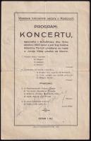 1925 Vitéz hangversenyestéi Kassán, Albertina Ferrari és Kósa György közreműködésével, műsorlap aláí...