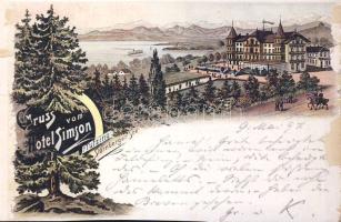 1897 Tutzing, Hotel Simson, litho (cut)