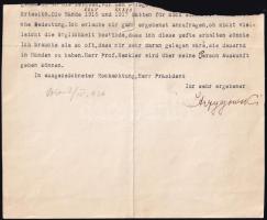 1926 Josef Strzygowski (1862-1941) osztrák művészettörténész aláírása levéltöredéken