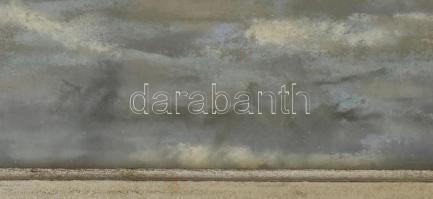 Olvashatatlan jelzéssel (Klimó István?): Balatoni horgász. Pasztell, papír. Üvegezett fa keretben, 4...