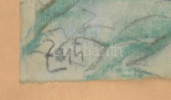 Zajti Ferenc (1886-1961): Utcarészlet. Pasztell, papír, jelzett. Üvegezett fa keretben, 46×63 cm