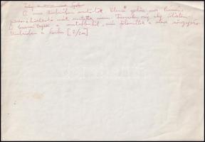 cca 1965 Devecseri Gábor (1917-1971) költő, író levélfogalmazása és feljegyzései, két lapon