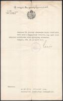 1934 Bp., Lázár Andor (1882-1971) miniszter aláírása kinevező okmányon