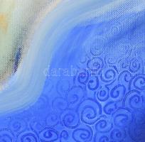 Boros Attila (1971- ): Erdei találka. Olaj, vászon. 50x70cm, szép dekoratív fakeretben