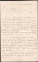 1914 Szinger Kornél (1863-1950) piarista házfőnök, jószágkormányzó aláírása levélen