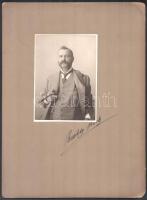 cca 1910-1930 Horusitzky Henrik (1870-1944) geológus, a Földtani Intézet igazgatója, kartonra kasírozott, feliratozott fotó, 14,5x10,5 cm