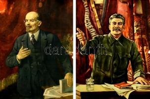 Sztálin és Lenin két plakát. cca 1950. 33x45 cm