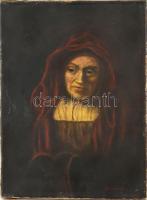 Barabás jelzéssel: Női portré. Olaj, vászon. 40x30cm, keret nélkül.