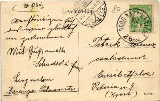 1910 Pélmonostor, Beli Manastir; szőlőhegy / vineyards + "BRÓD-NAGY-KANIZSA 26. SZ." vasút...