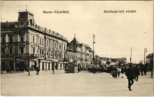 1915 Marosvásárhely, Targu Mures; Széchenyi tér, Bocsánczy Márton üzlete, piac / square, shop, market