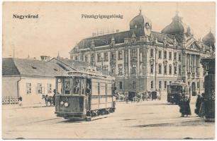 1909 Nagyvárad, Oradea; Pénzügyigazgatóság, villamosok / Financial directorate, trams