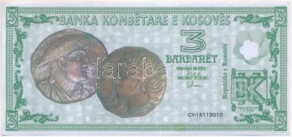Koszovó 1990. 3D fantázia bankjegy T:I Kosovo 1990. 3 Dardarët fantasy banknote C:UNC