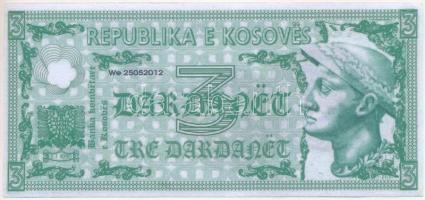 Koszovó 1990. 3D fantázia bankjegy T:I
Kosovo 1990. 3 Dardarët fantasy banknote C:UNC