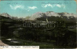 1914 Oroszlánkő, Orsovské Podhradie, Vrsatské Podhradie; Vágvölgy, hegylánc. Gansel Lipót 511. / Váh river valley, mountains