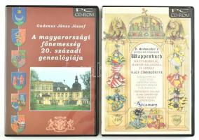 2 db történelmi CD-ROM: Magyarország, Horvát-Szlavónia és Erdély nagy címerkönyve + A magyarországi főnemesség 20. századi genealógiája