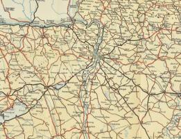 1938 Magyarország autótérkép, elöl-hátul sok reklámmal, a Királyi Magyar Automobil Club kiadványa, s...