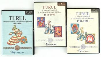 Turul, a Magyar Heraldikai és Genealogiai Társaság Közlönye, 3 db CD-ROM