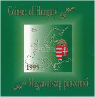1995. 10f-200Ft (11xklf) forgalmi sor dísztokban, benne 200Ft Ag "Deák", "Magyarország pénzérméi" sorozat. A tokon a ragasztás részben elengedett. T:BU 20ft hátlapján patina Adamo FO28.2