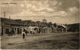 Párkány, Parkan, Stúrovo; utca, Spinner Nándor, Steiner és Pártos Mór üzlete, szálloda / street, shops, hotel (fa)