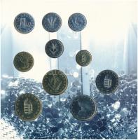 1996. 10f-100Ft (10xklf) "50 éves a forint" forgalmi sor dísztokban. A tokon a ragasztás r...