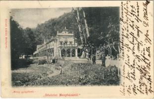1899 (Vorläufer) Menyháza, Monyásza, Moneasa; meleg gyógyfürdő. Divald Károly / spa (Rb)