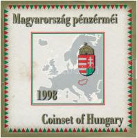 1998. 50f-200Ft (10xklf) forgalmi sor dísztokban + 1998. 100Ft alpakka "1848-1849. Szabadságharc 150. évfordulójára". A tokon a ragasztás részben elengedett T:BU Adamo FO31