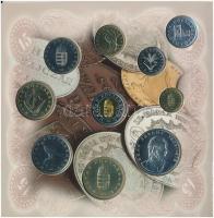 1998. 50f-200Ft (10xklf) forgalmi sor dísztokban + 1998. 100Ft alpakka "1848-1849. Szabadsághar...