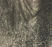 Barcsay Jenő (1900-1988): Asszonyok, hátoldalán tanulmányfejek 1957. Szén, papír. Jelzett, üvegezett...