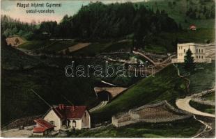 1906 Görbepataka,Valea Garbea; A lóvészi vasúti alagút kijárata a gyimesi vasúti vonalon (A történelmi Magyarország második leghosszabb alagútja volt) / Exit of the Livezi railway tunnel on the Ghimes railway line (Second longest railway tunnel in the Kingdom of Hungary) (ázott sarok / wet corner)