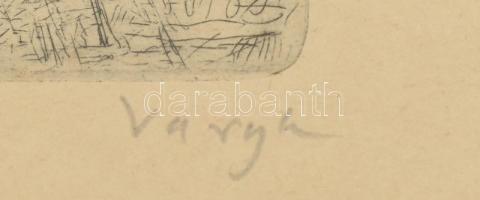 Varga Nándor Lajos (1895-1978): Pompei emlék. Rézkarc, papír, jelzett, néhány apró folttal,üvegezett...