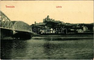 1912 Trencsén, Trencín; vár, vasúti híd. W.L. Bp. 5767. / castle, railway bridge