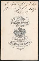 1867 Mihailo Obrenovic (1823-1868) szerb fejedelem nemsokkal meggyilkolása előtt, keményhátú fotó St...