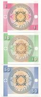 Kirgizisztán 1993. 1t + 10t + 50t T:I
Kyrgyzystan 1993. 1 Tyiyn + 10 Tyiyn + 50 Tyiyn C:UNC