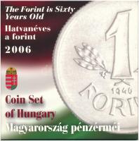 2006. 1Ft-100Ft (8xklf) forgalmi sor szettben, benne 1946-os 1Ft Ag Hatvanéves a Forint proof kivitelben T:BU patina Adamo FO38